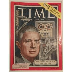 Time Magazine IBM's Thomas J Watson Jr Mar 28 1955 Ads News Cars